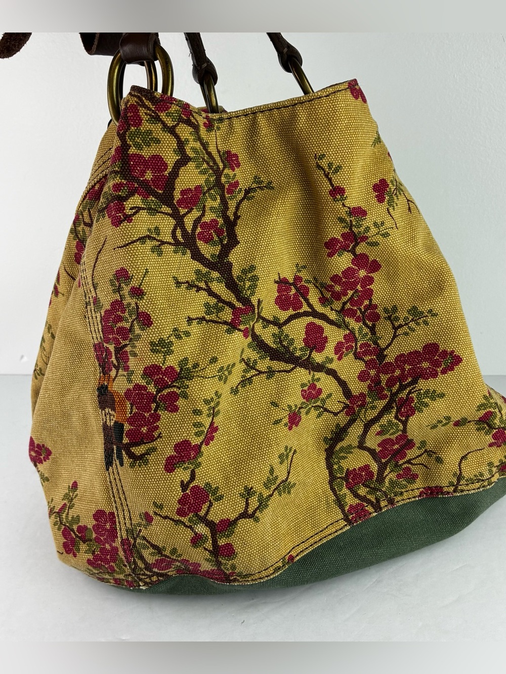Lucky Brand Vintage Y2K Cherry Blossom Canvas Bag Tote